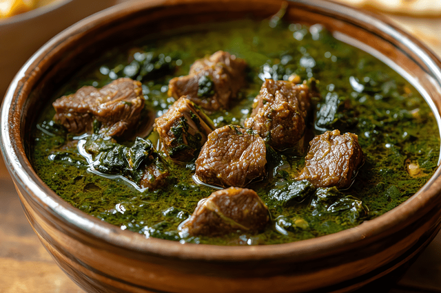 Spinach with Lamb.