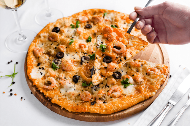Gluten-Free Special Shrimp Pizza.